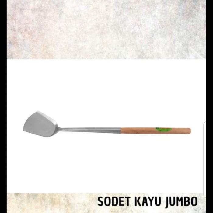 Sodet Stainless / Spatula Besar Gagang Kayu Jumbo 65 Cm