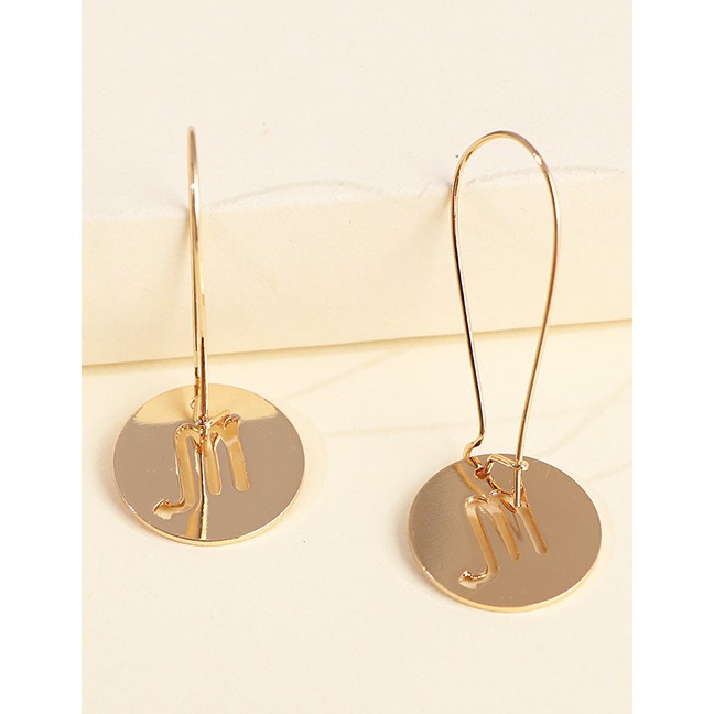 LRC Anting Tusuk Fashion Constellation Geometric Round Hollow Alloy Earrings K43686