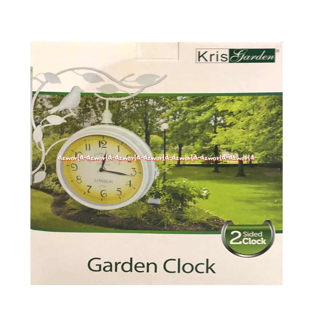 Krisgarden Garden Clock White Jam Untuk Outdoor Luar Ruangan Putih