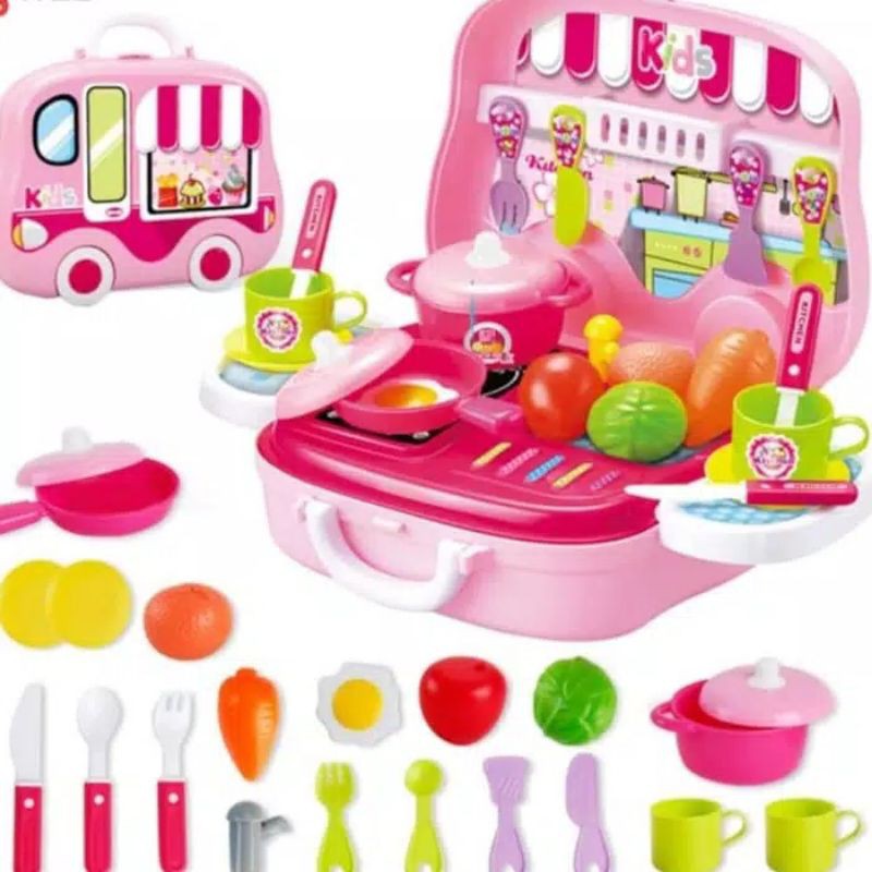 Mainan anak perempuan Mainan Kitchen ware set koper- mainan masak masakan anak + kitchen cooking