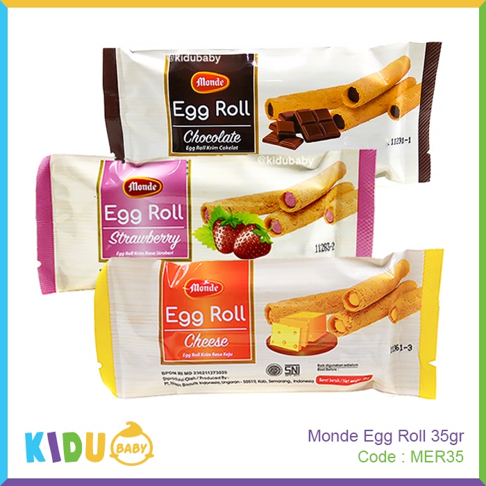 Monde Egg Roll 35gr Biskuit Cemilan Sehat Ibu &amp; Anak Kidu Baby