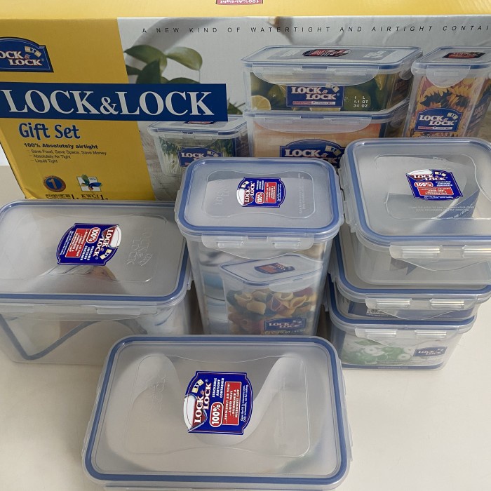 Jual setboxlunch lock&lock plastic container gift set (6pcs) lunch