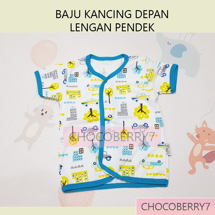 Setelan Baju UNISEX Bayi Anak Lengan Panjang Kancing Depan / Pundak + Celana Panjang LittleQ