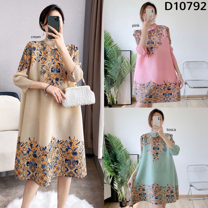 Baju long casual home dress daily muslim pesta lebaran hari raya kondangan lamaran plisket prisket p
