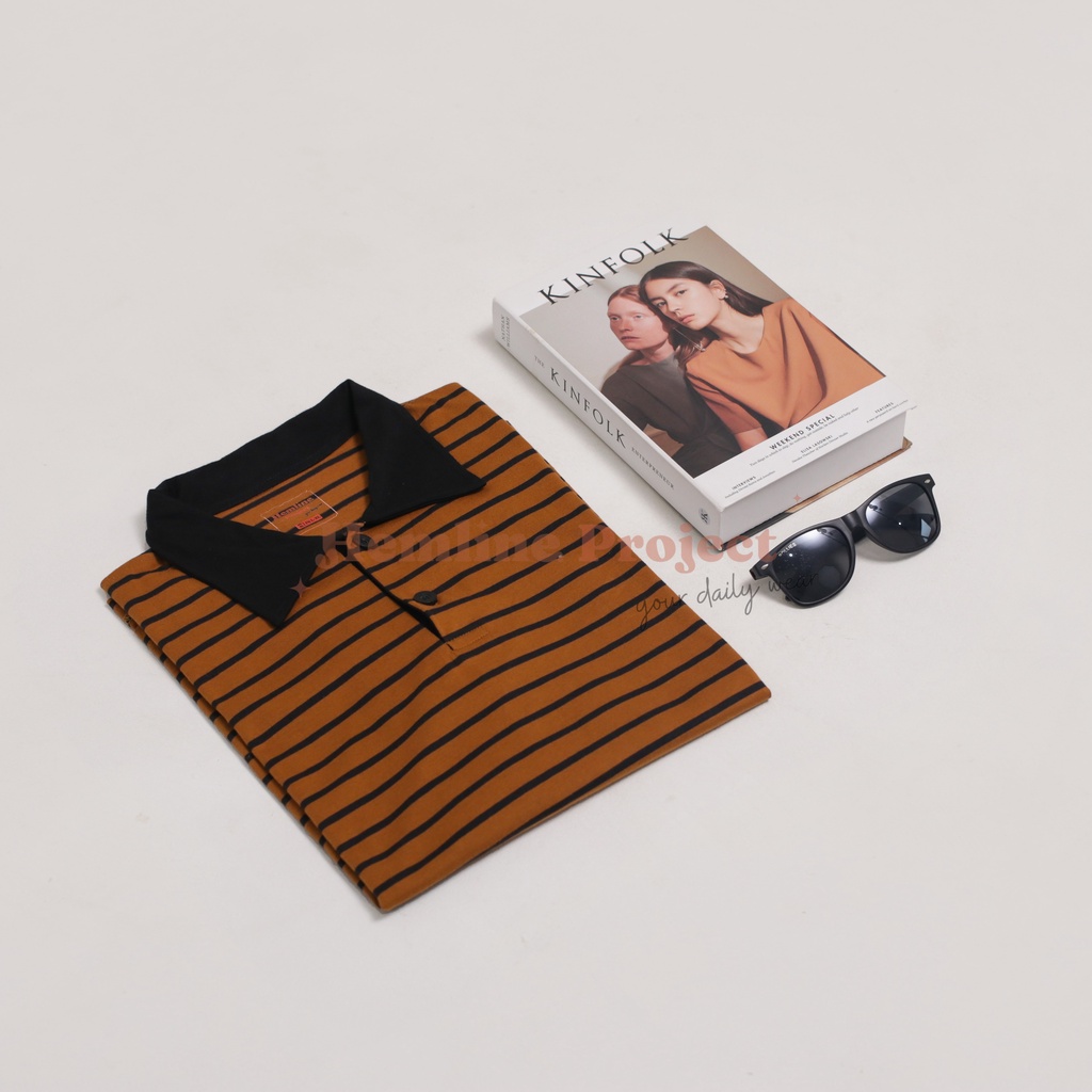 Hara Brown Oversized Stripe Top