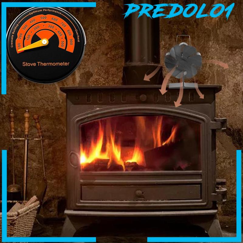 [PREDOLO1] Upgrade Mini Heat Powered Stove Fan Efficiency 6-Blade Quiet for Fireplace