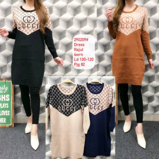 Tunik dress rajut import Gucci