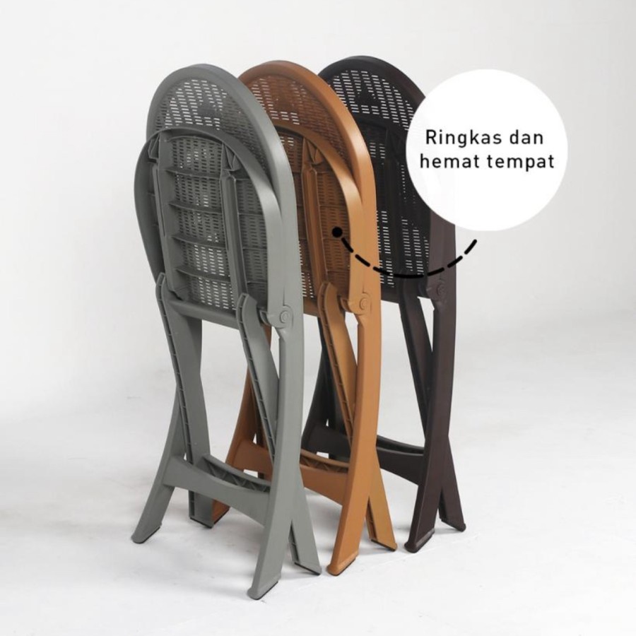 Kursi Lipat Olymplast Folding Chair OFC Bangku Lipet Sandar Rotan OFC Sender Kursi Olymplast Fold Chair Serbaguna