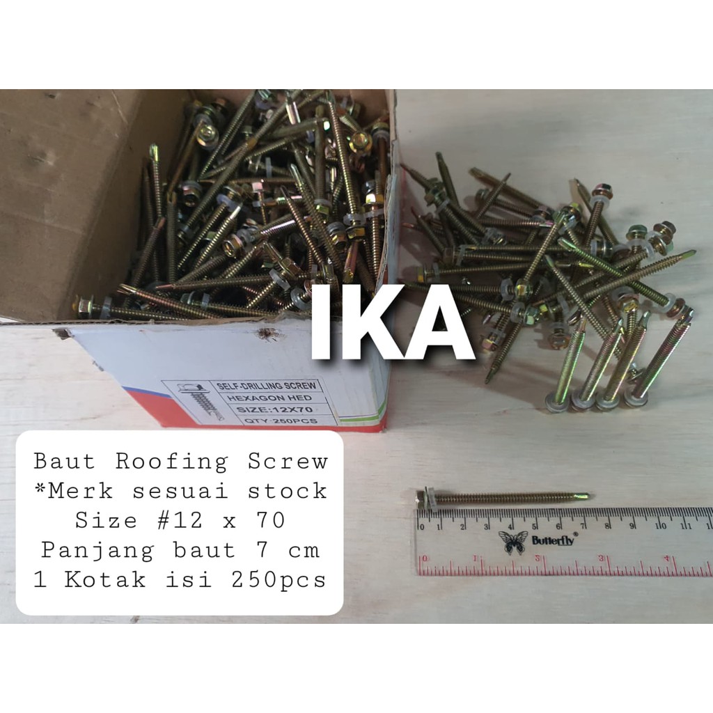 Baut Roofing Pjg 7 cm / Skrup Sekrup Ruping 70 / Rufing KUALITAS BAGUS  ASLI (HRG 1KOTAK TDK ECER)