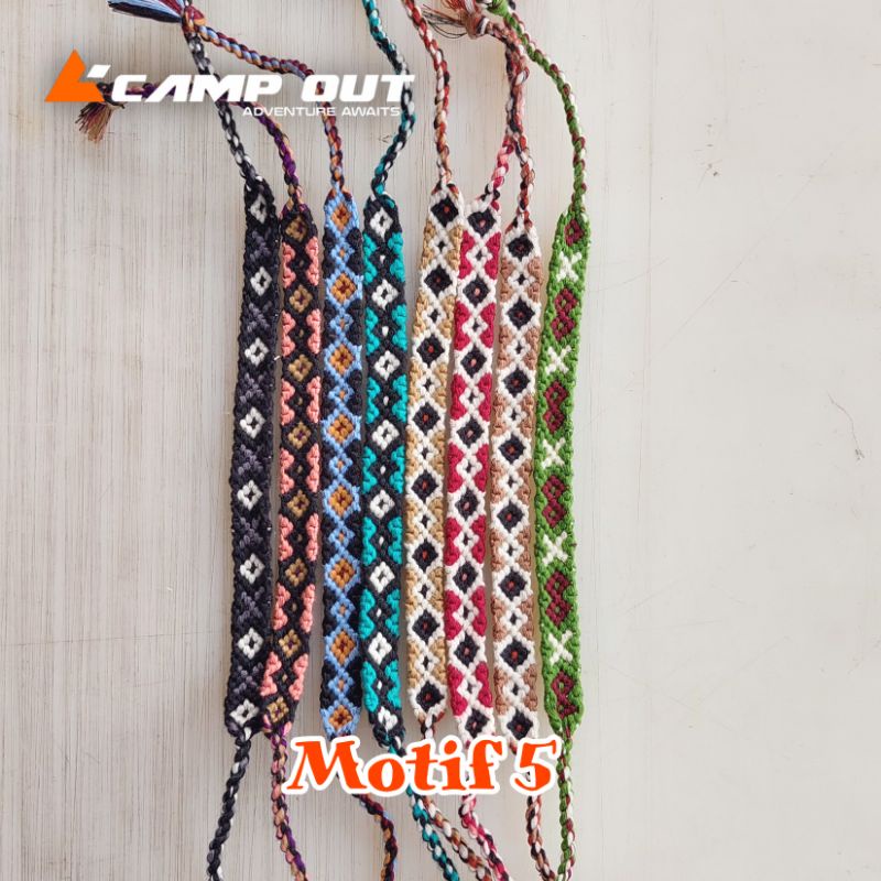 Gelang Rajut Khas Lombok Etnik - Gelang Rajutan Anyaman Benang Handmade - Gelang Friendship Bracelet - Gelang Gunung Pendaki