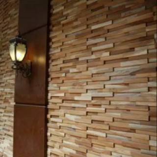 Wallpaper dinding  kayu  jati interior cladding panel hiasan  