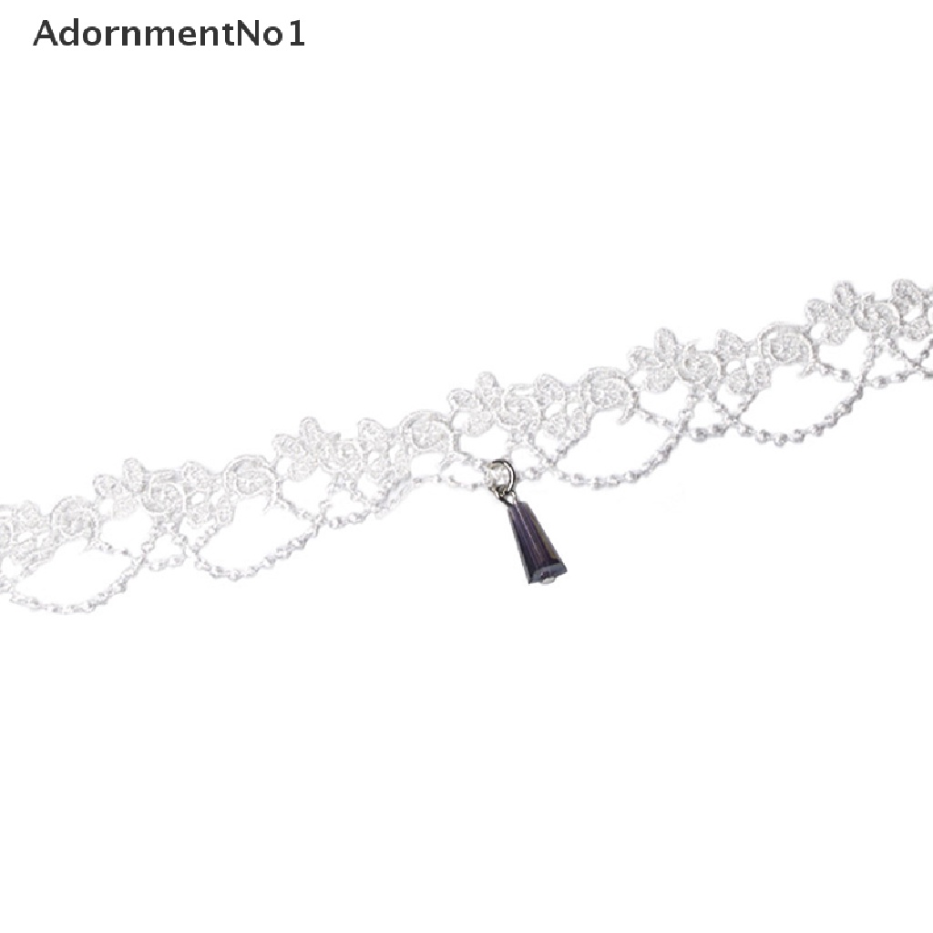 (AdornmentNo1) Kalung Choker Lace Putih Untuk Perhiasan Wanita