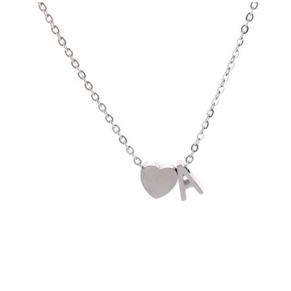 T&amp;Y (HURUF A-M) Kalung Huruf Love Kecil Stainless Aksesoris Fashion Perhiasan Wanita GOLD SILVER
