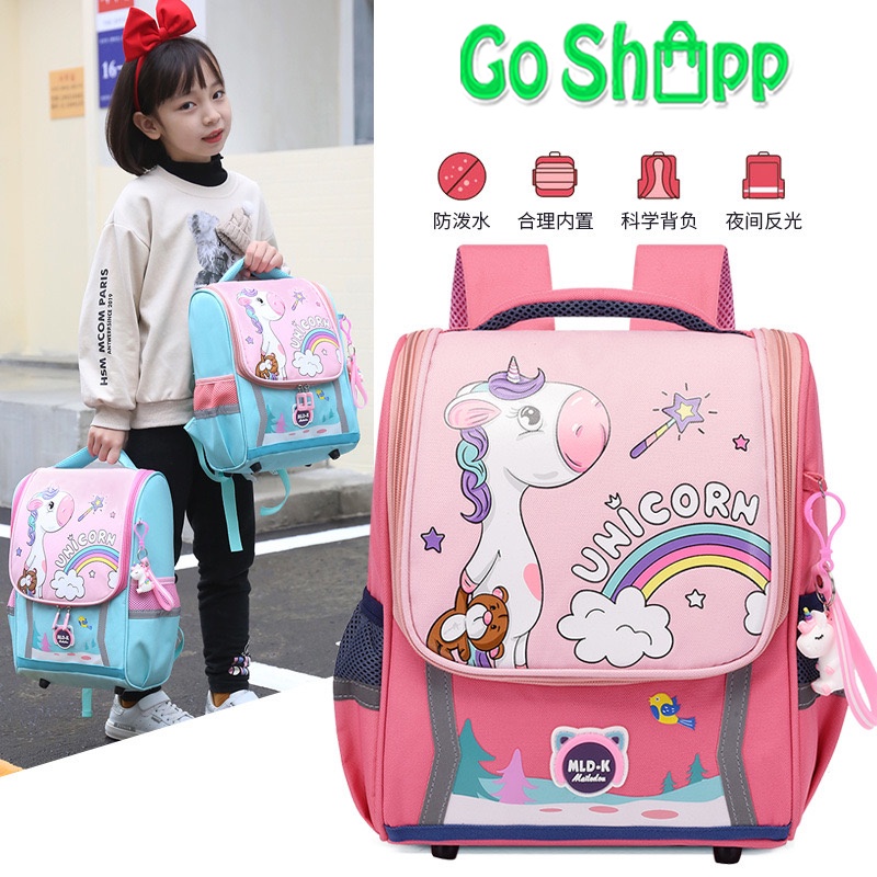 Tas Sekolah Anak Import Premium High Quality Terbaru - Tas Ransel Anak Motif Karakter Lucu -  Tas Ransel Anak Sekolah SD - Tas Anak Karakter Unicorn - Tas Anak Karakter Dino - Backpack Anak Sekolah Unisex [BK22]