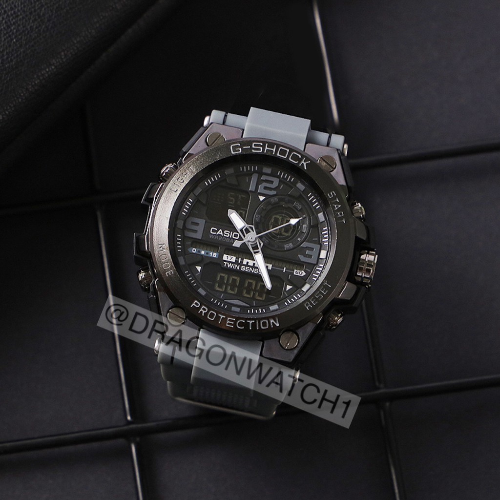 [COD✅] Jam tangan pria Anti air rubber casi0 G-sh0ck G-8600 GST-8600 DUAL-TIME METAL water  S1145