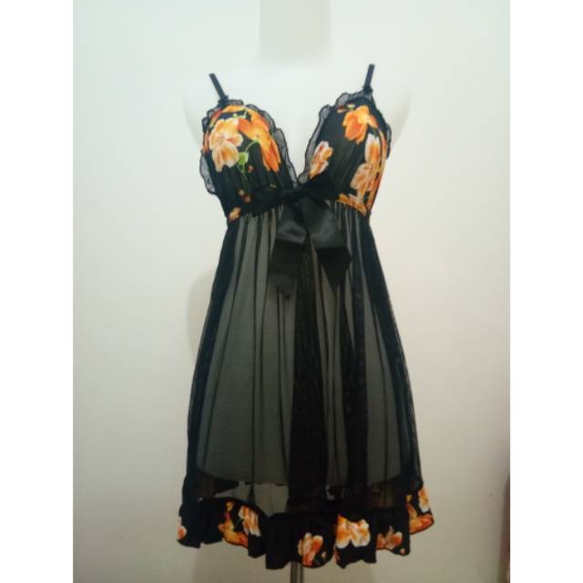LINGERIE tali satu motif BUNGA / Daster tali satu