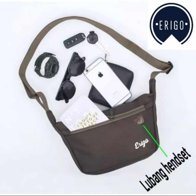 BISA COD  Erigo Perahu Unisex All Size Sling Bag Pria Original Tas bahu Ori Crossbody Bag Cowok Dist