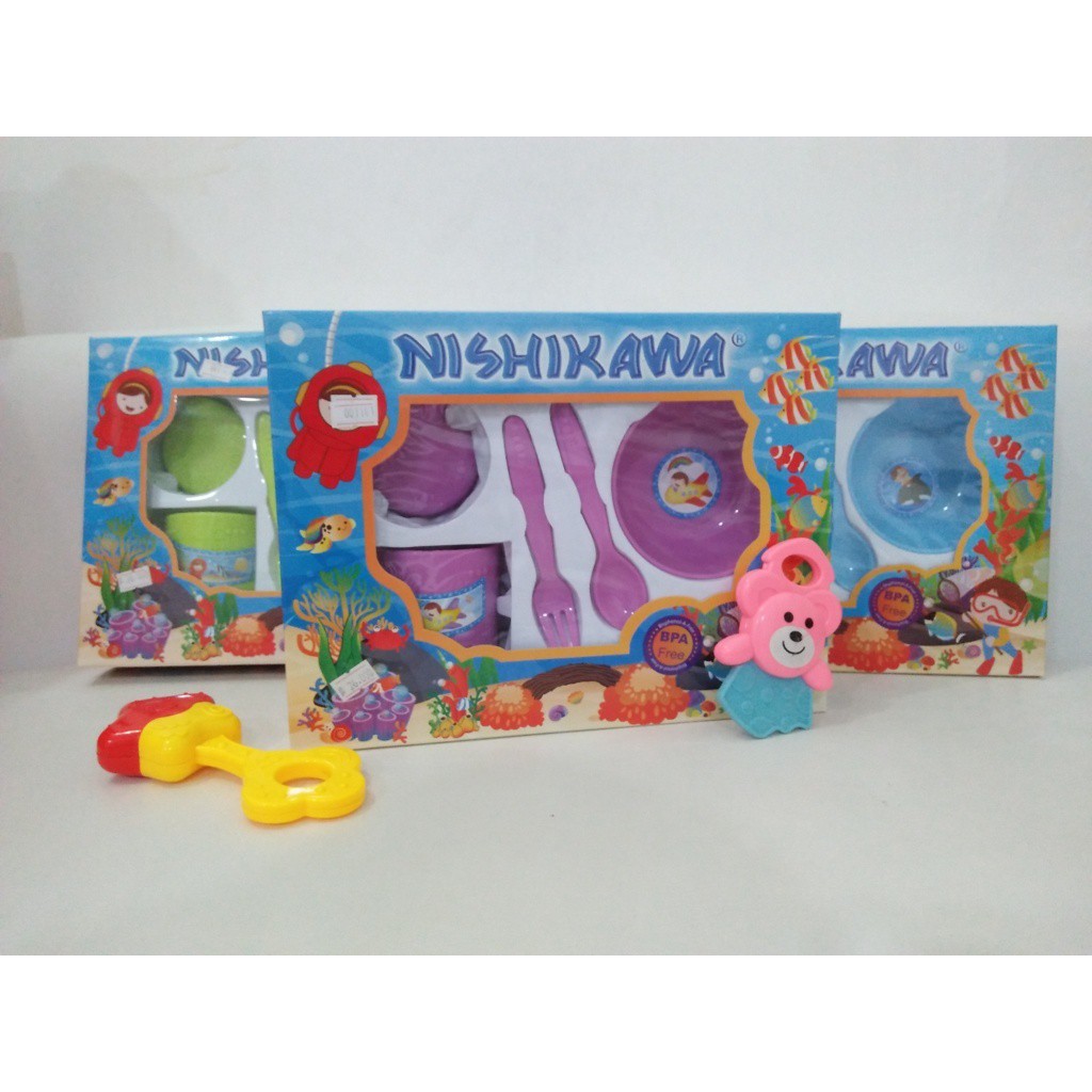 Nishikawa Feeding Set kecil/ Baby Gift Set Peralatan Makan Bayi