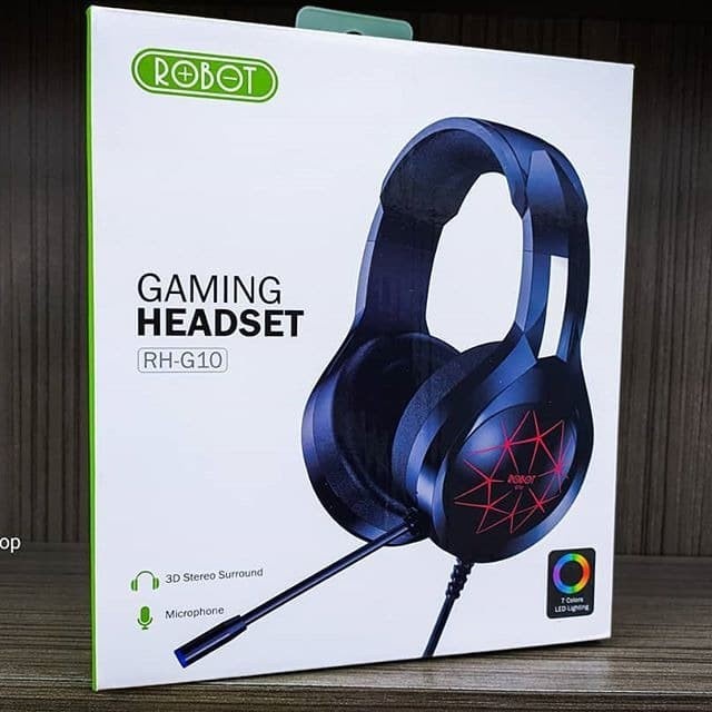 Headset Headphone Gaming Wired 7 Colour Led Light Robot RH-G10