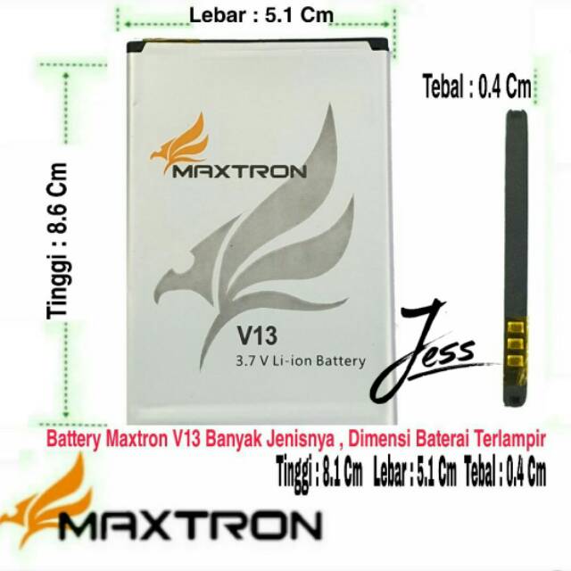 Baterai Battery Batre Original Double Power Maxtron V13 3G 5 Inchi