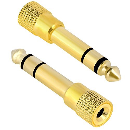 Headphone Jack Adapter 3.5mm 1/8 ke 6.5mm 1/4 Stereo 1 PCS - PJ1652 - Golden