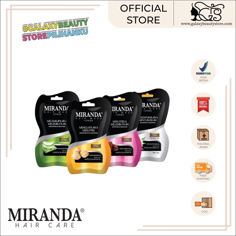 MIRANDA HAIR MASK / HAIR MASK MIRANDA SACHET / MASKER RAMBUT MIRANDA