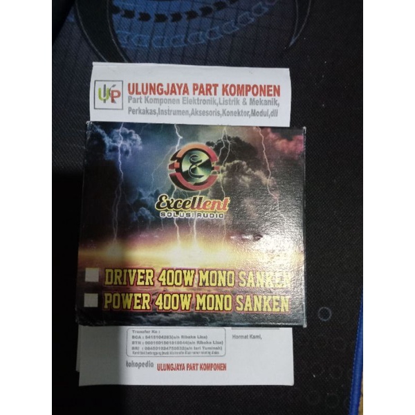 kit module power amplifier Sanken 400watt mono+final transistor+heatsink