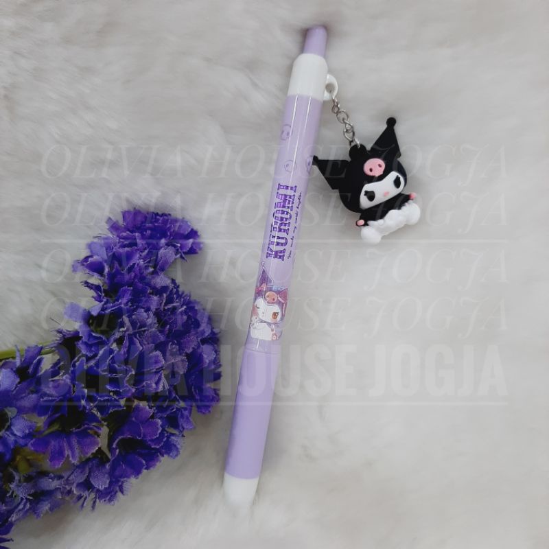 

Bolpoin Kuromi Boneka Karet Ungu Bolpen Kuromi Klik Rantai