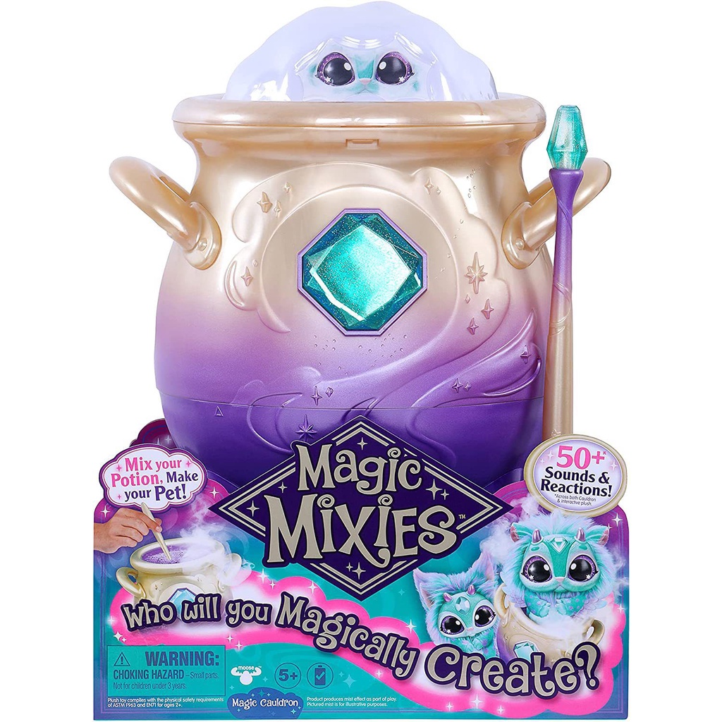 Magic Mixies Magical Misting Cauldron with Interactive 8 inch Pink Plush Toy