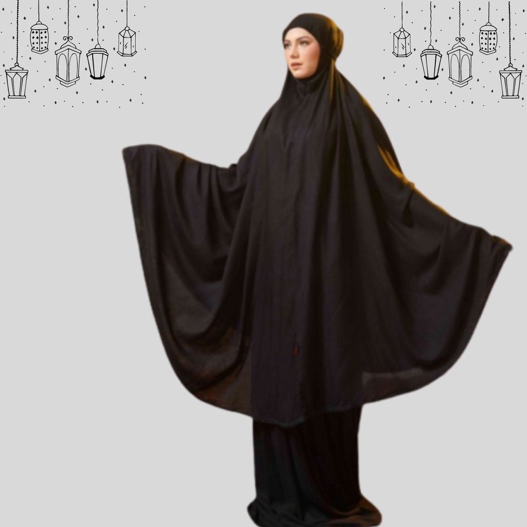 Mukena lasercur rayon crinkle uragiru/Mukena Jumbo Hitam Black Putih Broken White Adem Travel Cantik