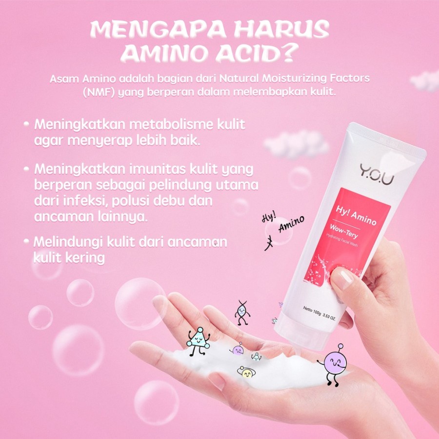 [Buy 1 Get 1 Free] YOU Hy! Amino Facial Wash/ Sabun Wajah Y.O.U