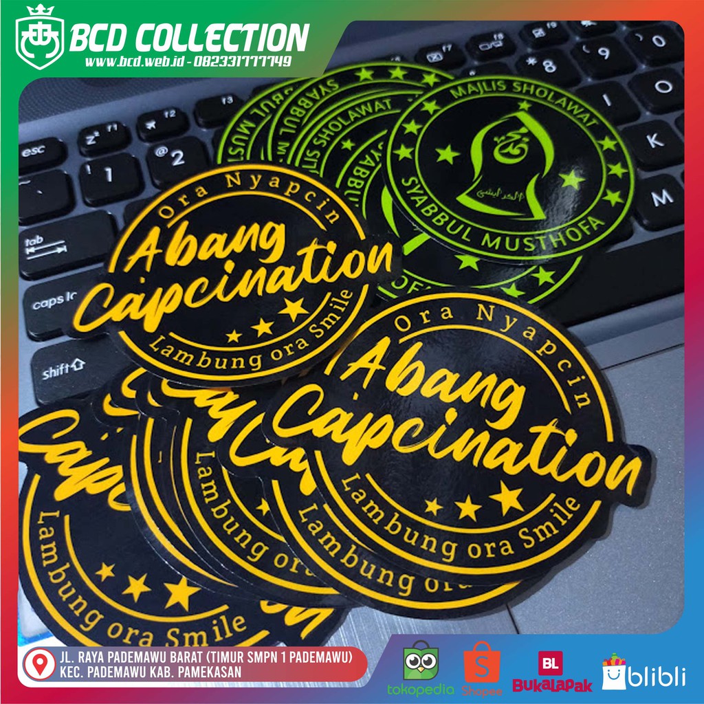 [BCD] Pesan Stiker (Printing Custom) Motor, Mobil, Helm, Kaca