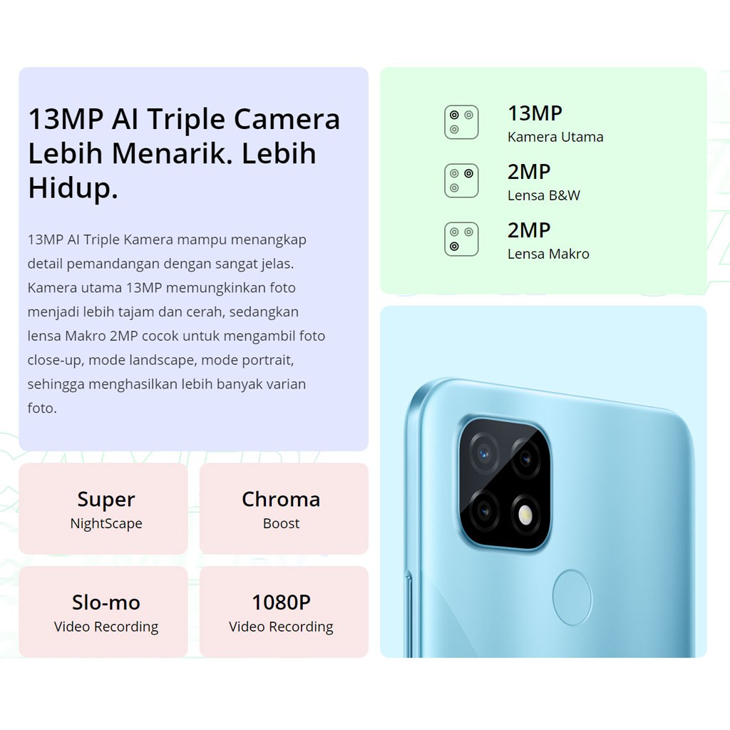 realme C21/C21Y 3/32 4/64 Garansi Resmi handphone realme hp realme c21 5000mAh 13MP AI Triple Camera-6