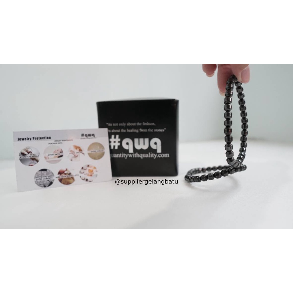 gelang brustin hematite badar besi 8mm bulat cincin BIOMAGNET healing