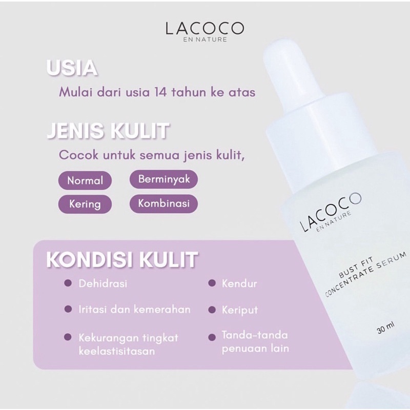 LACOCO Bust Fit Concentrate Serum [30ml] /Pembesar Payudara/Pengencang Payudara BPOM/Serum Payudara