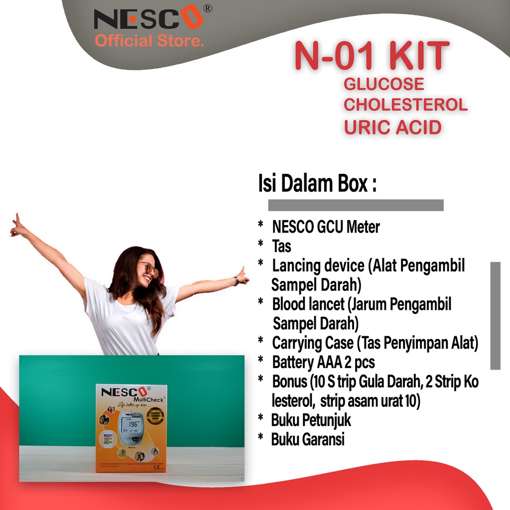 Nesco Multicheck N-01 Kit (Alat Cek Gula Darah Kolesterol Asam Urat)