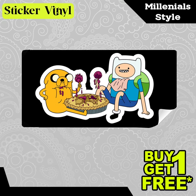 

Stiker Sticker Finn and Jake Eating Pie Karakter Kartun Anak Lucu dan Unik Aesthetic Bahan Vinyl Satuan Anti Air