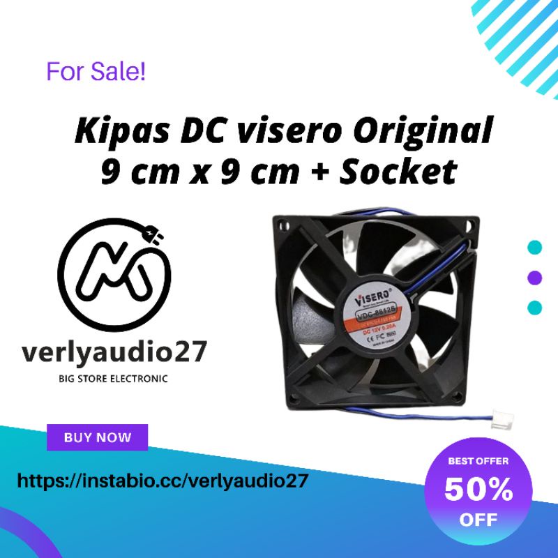 Kipas Fan Power DC VISERO Original Diameter 9cm Cooling 9x9 12v VDC-9912S Verlyaudio27 Component Ele