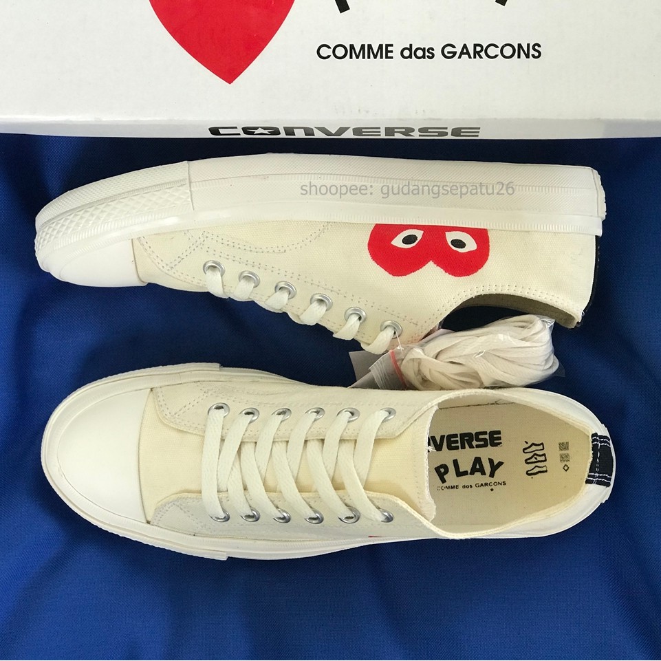 SEPATU CONVERSE LOW PLAY CDG OFF WHITE CHUCK TAYLOR