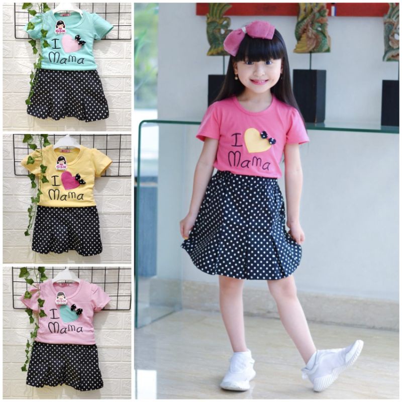 Setelan rok anak perempuan 1-7tahun/baju atasan dan rok anak perempuan/stelan rok anak cewek/baju an
