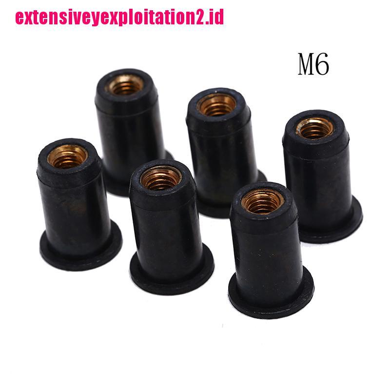 &lt; E2id &amp; &gt; 6pcs Klip Pengencang M6 Warna Hitam Untuk Aksesoris Perahu kayak