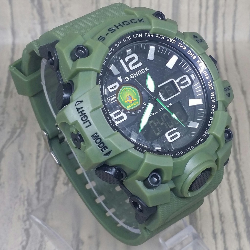 (EXCLUSIVE BOSSQUE) JAM TANGAN PAGAR NUSA-NU DUAL TIME - FULL HIJAU