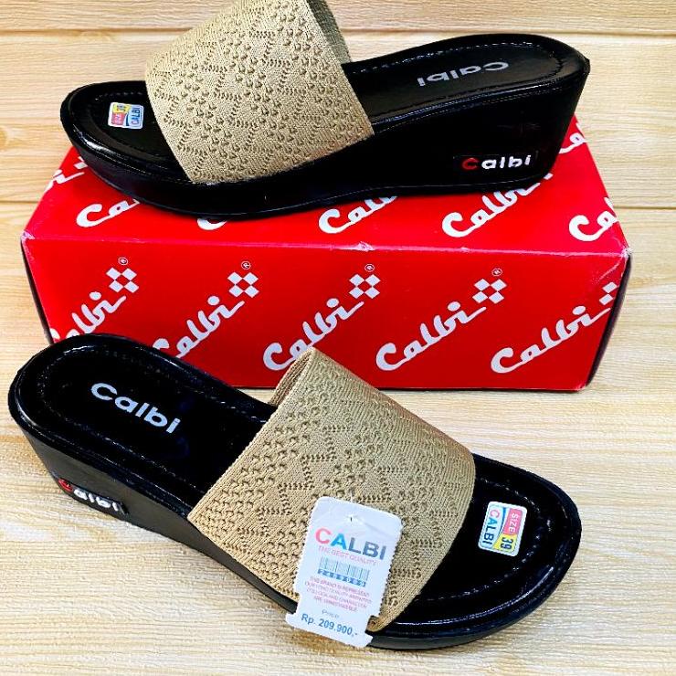 SANDAL WEDGES CALBI RAJUT IMPORT/SANDAL WANITA WEDGES RAJUT - KPW.02Jl22ᴿ
