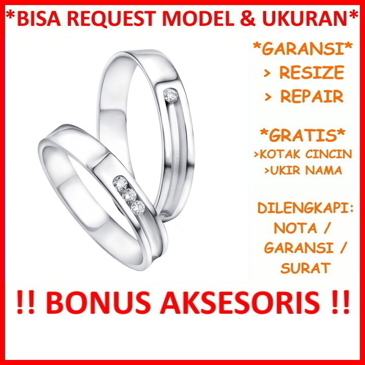 Gratis Ukir Nama Garansi Silver Asli Bisa Pesan Model Cincin Couple Perak Tunangan Mas Kawin Id575