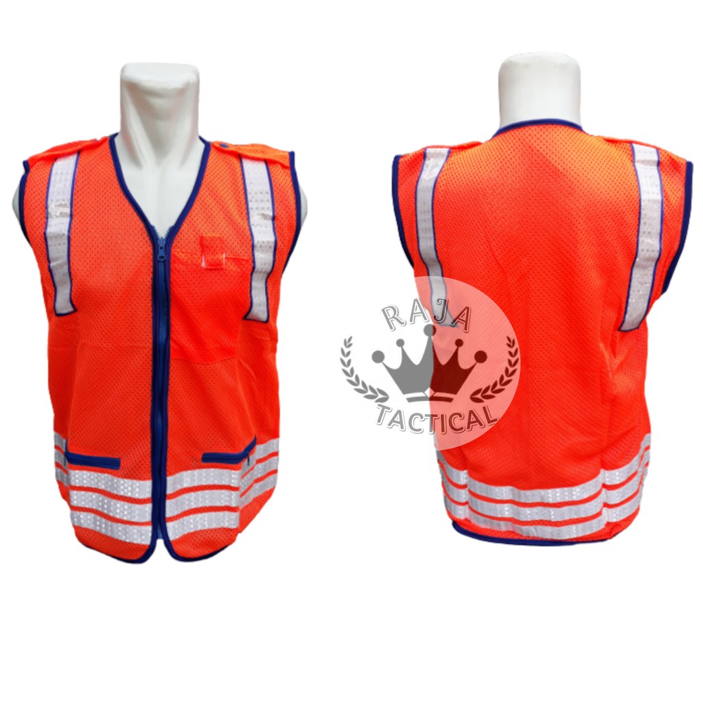 Rompi Safety Orange Rompi Proyek Jaring Touring Parkir Security