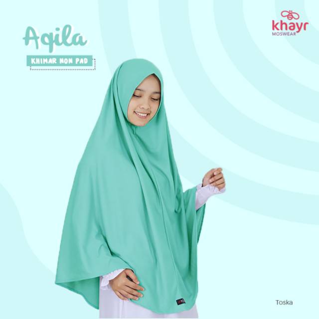  Jilbab  Khimar Aqila Series By khayr Moswear Warna  Toska  