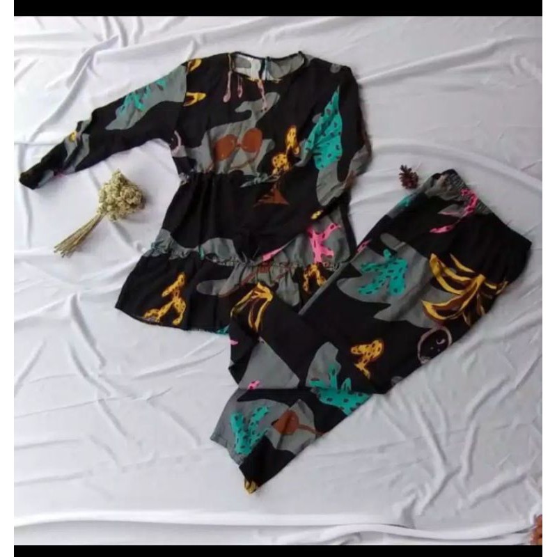 Setcel one set tie dye Rayon Kaktus Anak Tanggung Usia (7-12thn)