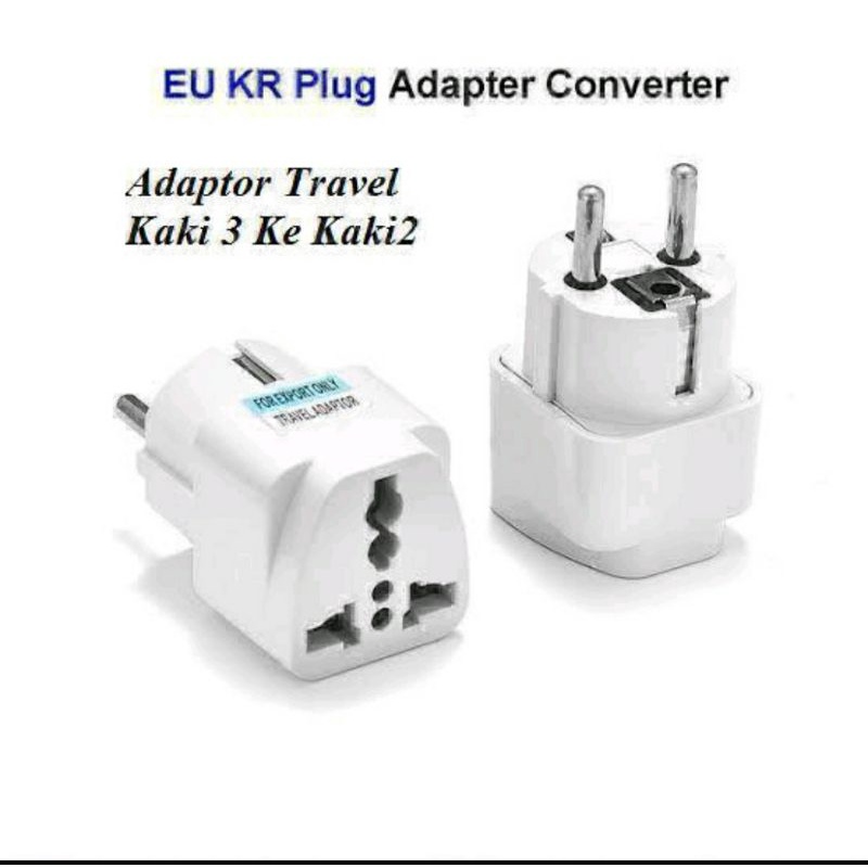 Adaptor Travel Kaki 3 Ke Kaki 2