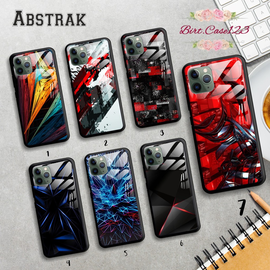 Back case glass ABSTRAK Oppo A3s A1k A5 A9 2020 A7 F9 A5s A31 A52 a53 A92 A37 A57 A59 A71 A83 BC1366