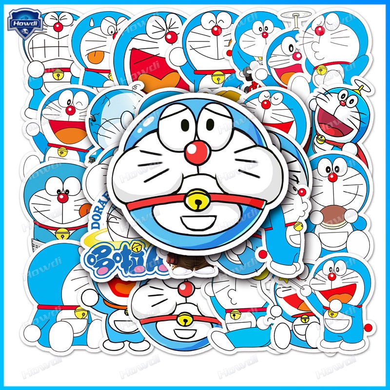 Stiker Kartun Doraemon Tahan Air Untuk Helm Motor